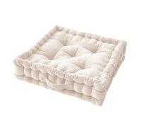 Mylittlebed Coussin de Sol 50x50 César de L’Effet Papillon® - Coussin Sol en Velours de Coton pour Assise Confortable [ Gros Coussin de Sol ] (Beige Pampa)