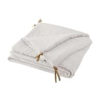 Mylittlebed Edredon Couvre lit 90x200cm L’Effet Papillon - Chemin de lit 100% Lin Lavé 160gr/m² & 100% Polyester [ Dessus de Lits et Couvre-Lits ] (Blanc Craie)