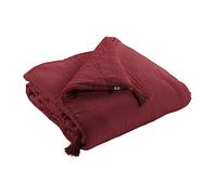 Mylittlebed Edredon Dessus de lit L’Effet Papillon 90x200 cm - Chemin de lit 100% Gaze de Coton avec Finition Pompons [ Dessus de Lits et Couvre-Lits ] (Bordeaux)