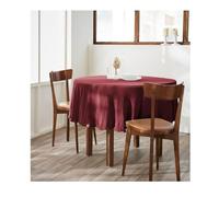 Mylittlebed Nappe Gaze de Coton GAÏA L’Effet Papillon - Nappe Ronde 180cm, Effet Naturel & Épuré [ Nappe Table Ronde ] (Bordeaux)