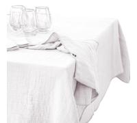 Mylittlebed Nappe Gaze de Coton L’Effet Papillon - Nappe rectangulaire 100% Gaze de Coton 125 GR/m² [ Nappe sans Repassage ] (Blanc Chantilly, 150 x 250 cm)