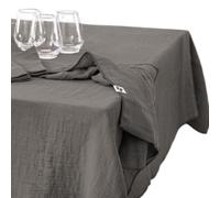 Mylittlebed Nappe Gaze de Coton L’Effet Papillon - Nappe rectangulaire 100% Gaze de Coton 125 GR/m² [ Nappe sans Repassage ] (Gris Granit, 150 x 350 cm)