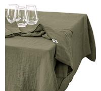 Mylittlebed Nappe Gaze de Coton L’Effet Papillon - Nappe rectangulaire 100% Gaze de Coton 125 GR/m² [ Sans Repassage ] (Vert Romarin, 150 x 250 cm)