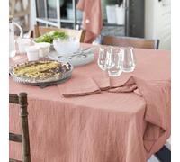 Mylittlebed Nappe Gaze de Coton L’Effet Papillon - Nappe rectangulaire 100% Gaze de Coton 125 GR/m² [ Sans Repassage ] (Rose Pêche, 150 x 250 cm)