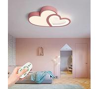 MyLjp Plafonnier Cœur de coeur en forme de crèche Télécommande Lampe de dessin animé Girl Garçon Plafonnier Dimmable Lampe de salon Lampe acrylique,Rose
