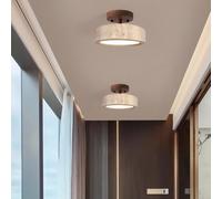 MyLjp Plafonnier japonais Wabi Sabi en marbre jaune style crème créatif luminaire décoratif de plafond pour salle de restaurant balcon hall d'hôtel couloir à proximité du plafond(B)