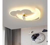 MyLjp Plafonnier LED Moderne Lune Nuageuse Plafonnier Pour Enfants Avec Astronaute En Dessin Animé Plafonnier À Intensité Variable Pour Chambre D'enfant Chambre D'enfant Nursery Corridor(B)