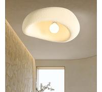 MyLjp Plafonniers Créatifs Modernes Lampe De Plafond Wabi Sabi Lustre Restaurant Beige Lampe De Nid De E27 Avec Hauteur Réglable Adaptée Aux Salles À Manger, Cuisines, Chambres À Coucher, Salons(Beige