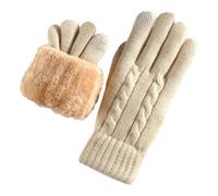 MYLLJBD Gants des en Laine Tricot Épais avec Doigts À Écran Tactile, Parfaits pour Le Plein Air Hiver -Jaune-l