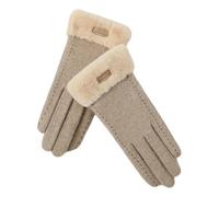 MYLLJBD Gants d'hiver Doux Et Chauds des Femmes avec Poignets en Fausse Fourrure -Jaune-Code Universel