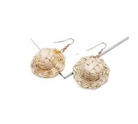 MYLPDZSW HHF Paniers et Boîte 1 Paire 3.4cm Vintage Chapeau de Paille modélisation Boucles d'oreilles Unique rotin Tissage Boucle d'oreille Bijoux for Femmes Bijoux de fête Vêtements Stockage