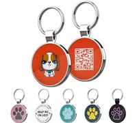 MYLUCKYTAG Étiquettes d'identification à code QR pour animal de compagnie - Profil en ligne pour animal de compagnie - Scannez QR Recevez instantanément un e-mail d'alerte de localisation de votre