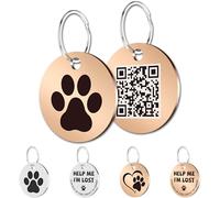 MYLUCKYTAG Étiquettes pour chat à code QR en acier inoxydable - Profil en ligne, scannez QR pour les alertes instantanées de localisation des animaux de compagnie