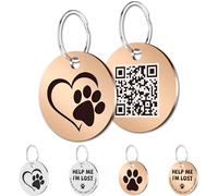 MYLUCKYTAG Étiquettes pour chat à code QR en acier inoxydable - Profil en ligne, scannez QR pour les alertes instantanées de localisation des animaux de compagnie