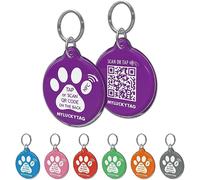 MYLUCKYTAG Médaille d'identification intelligente NFC et QR code pour animal de compagnie, profil en ligne, plaque d'identification durable pour animal de compagnie, médaille pour collier de chien