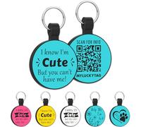 MYLUCKYTAG Médaille en silicone avec code QR pour chien et chat - Profil d'animal de compagnie en ligne, e-mail d'alerte de localisation, identification numérique de l'animal de compagnie, silencieuse