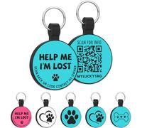 MYLUCKYTAG Médaille pour chien silencieuse en silicone avec code QR - Scannez QR pour un e-mail d'alerte instantanée de localisation de votre animal de compagnie