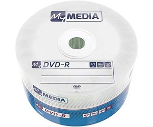 MyMedia Lot de 50 DVD-R 16 x 4,7 Go I 16 Broches I DVD Vierges inscriptibles I 16 x Vitesse de Gravure et Longue durée de Vie I DVD-R Réfractable I DVD Vide 69200