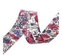 MYMERCERIE Biais Fleurs 100% Coton 27mm Rouge Hermes fabriqué en France