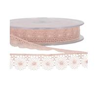 MYMERCERIE Bobine 14,4m Tulle brodé 16mm Rose Clair