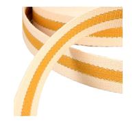 MYMERCERIE Bobine 20m Sangle 3 Bandes Fil métal Coton 30mm Jaune Moutarde