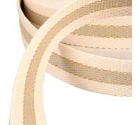 MYMERCERIE Bobine 20m Sangle 3 Bandes Fil métal Coton 30mm Taupe