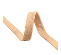 MYMERCERIE Bobine 20m Tresse Tubulaire Plate Coton 15mm Beige