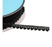MYMERCERIE Bobine 25m Galon Petits Pompons Noir 10mm