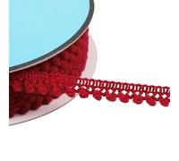 MYMERCERIE Bobine 25m Galon Petits Pompons Rouge Bourgogne 10mm
