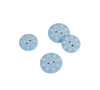 MYMERCERIE Bouton 2 Trous Flocon Bleu Ciel - Taille 15mm