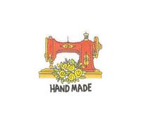 MYMERCERIE Ecusson thermocollant Couture Machine à Coudre Handmade 5x5cm
