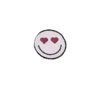 MYMERCERIE Ecusson thermocollant Paix Smiley Coeur 3cm x 4,5cm