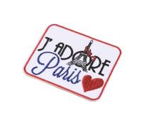 MYMERCERIE Ecusson thermocollant Paris J'adore Paris 5cm x 6cm