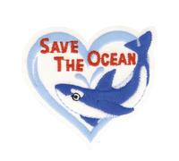 MYMERCERIE Ecusson thermocollant Sauvez l'océan Baleine Coeur 4.5x4.5cm