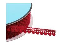 MYMERCERIE Galon Petits Pompons 10mm Rouge Bourgogne au mètre