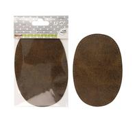 MYMERCERIE Lot de 2 Renforts de coude thermocollants ou à Coudre Aspect Cuir Marron Havane 13.5cmx9cm Fabriqué en France