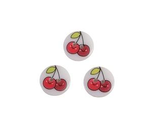 MYMERCERIE Lot de 6 Boutons 2 Trous Enfant Cerises - Taille 15mm