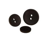 MYMERCERIE Lot de 6 Boutons 2 Trous satiné Noir - Taille 18mm