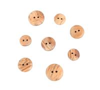MYMERCERIE Lot de 6 Boutons Bois 2 Trous Bois Naturel - Taille 18mm