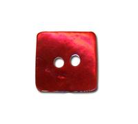 MYMERCERIE Lot de 6 Boutons carré en Nacre Couleur Rouge - Taille 15mm