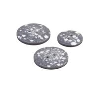 MYMERCERIE Lot de 6 Boutons Rond Plastique recyclé 2 Trous Gris Cendre - Taille 20mm