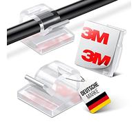 MYMIND® Lot de 50 supports de câbles autocollants [colle 3M] pour l'intérieur et l'extérieur - Clips de câbles pour la gestion des câbles - Serre-câbles et organisateur de câbles sur le bureau -