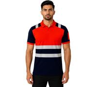 mymixtrendz Polo haute visibilité à manches courtes pour homme - 2 tons contrastés