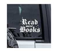 MYMKO Lire plus Autocollant de livre, autocollants gothiques livresques pour fenêtre de voiture, 15,2 cm, autocollants UV DTF pour voiture, camion, pare-chocs, autocollants fantastiques et