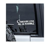 MYMKO Through Love All is Possible Decal, Romance Reader Autocollant pour fenêtre de voiture, 15,2 cm, autocollant UV DTF transférable, résistant aux intempéries, autocollant de fenêtre de voiture