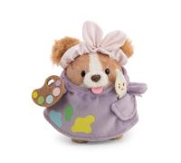 Mymochi 62905 Ensemble Peluche, Épagneul Brushy, 8 cm, avec Pinceau et Costume de Peintre, dans Une boîte Cadeau, 8,5 x 6,5 x 10 cm, Marron, Design Kawaii, Douillette, pour Enfants et Adultes
