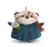 Mymochi 62906 Peluche Loutre Jiro 8 cm, avec Sushi et Costume de Chef, dans Une boîte Cadeau, 8,5 x 6,5 x 10 cm, Marron, Design Kawaii, Douillette, pour Enfants et Adultes
