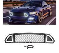 MYMOMS Calandre Avant de Voiture ABS avec Lampe LED, Remplacement de la calandre Centrale en Maille pour Ford Mustang 2015 2016 2017