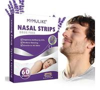 MYMULIKE 60 Pièces Bandelettes Nasales, Lavande Nasal Strips Anti Ronflement Efficace Puissant, Bandes Nasales, Nasal Strips, Écarteur Nasal, Sport