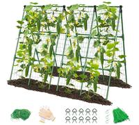 MYMULIKE Lot de 2 Tuteurs à Concombre, 168 cm x 120 cm Trellis de Jardin Extérieur pour Plantes Grimpantes, Structure en A, Tuteur Amovible pour Carrés Potagers, Convient aux Tomates, Courges, Légumes